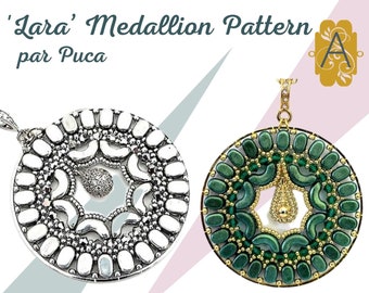 Lara Medallion Pattern par Puca, Free with your Les Perles par Puca Order, or Download the Pattern for a small fee!