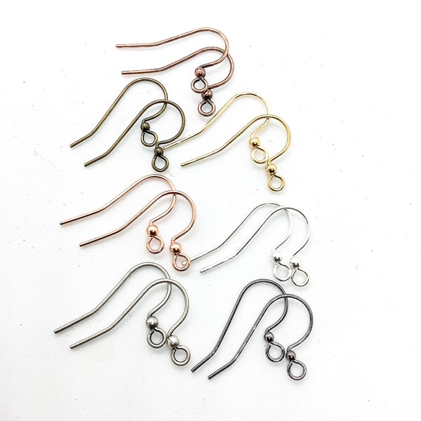 5 Pr., SIMPLI Ear Wires, French Hook, 2mm Ball, 7 Finishes