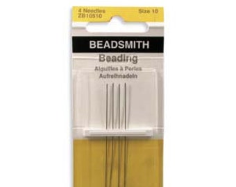 10, 12 or 13 English Beading Needles 4 Pk.  Beadsmith Beading Needles