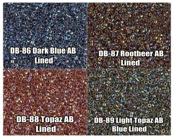 DB086-11//0 Dark Blue Lined Crystal AB Miyuki Delica Beads