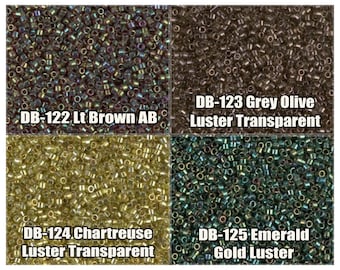 Delica Beads 7.5g Round #11 transparent yellow gold luster yellow-green DB0124