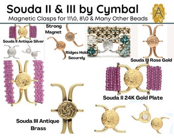 SOUDA II and  Souda III, Magnetic Clasps, for Seed Beads, Delicas & More, Very Secure, 4 Finishes