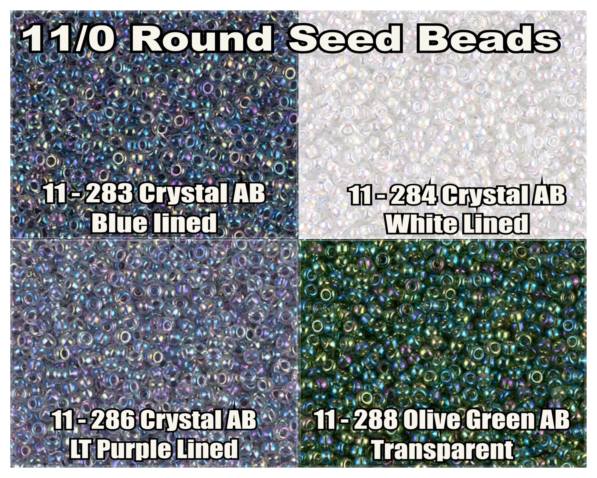 11-284, Miyuki 22g White Lined Crystal AB 11-284, Miyuki 22g White Lined Crystal AB