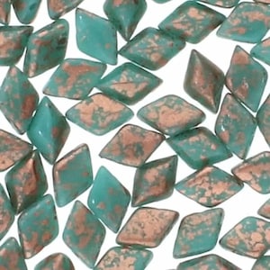Gemduo Beads, Turquoise Green Copper Splash, 10g