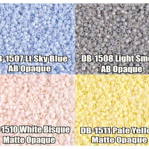 11/0 Miyuki Delica beads, DB1507, DB1508, DB1510, DB1511 - 5g, 10g