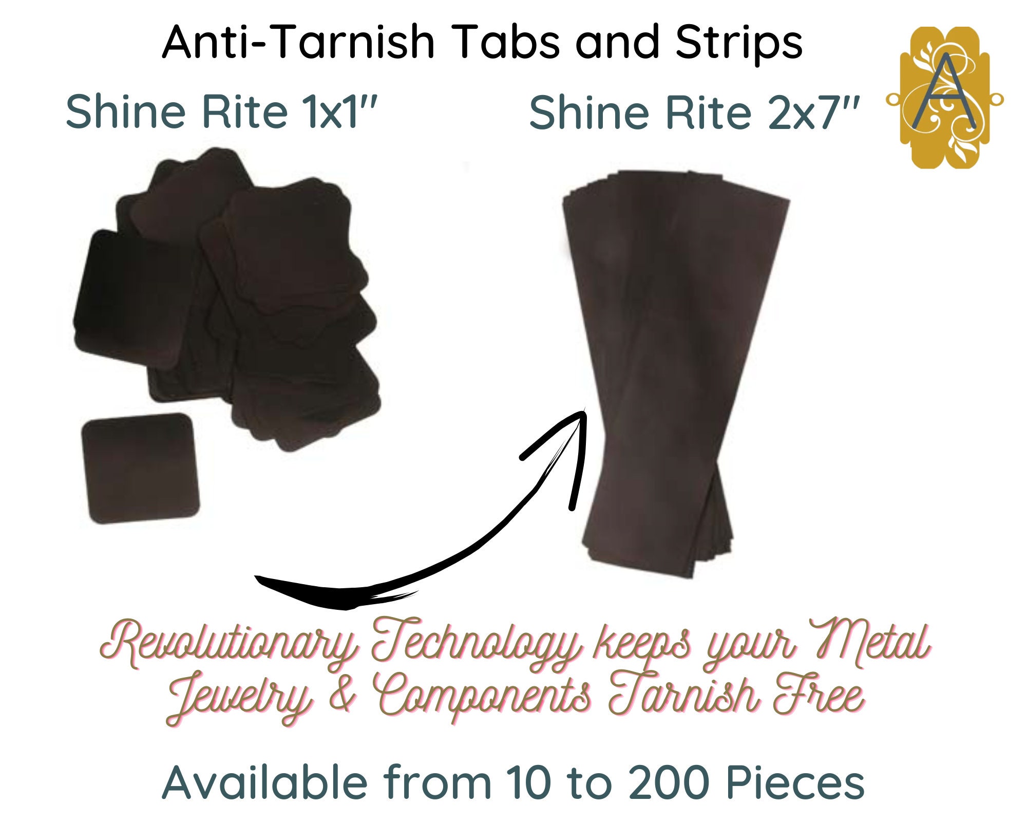 Anti Tarnish Paper Strips for Jewelry Storage 2x7 Shine Rite the Beadsmith  Protect Jewelry and Polished Metal 