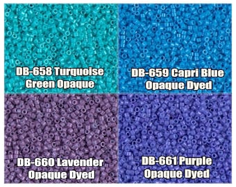 11/0 Miyuki Delica beads, DB658, DB659, DB660, DB661 - 5g, 10g