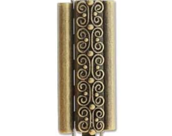 10x29mm Beadslide Tube Clasp SQUIGGLE for Delicas & up to 8\0 Seed Beads