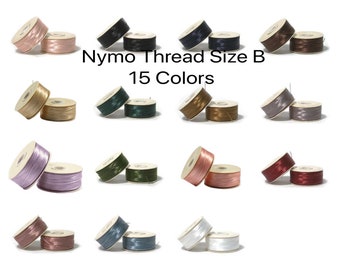 Nymo® Size B Thread, Bobbin, 16 Colors 72yds\67m.