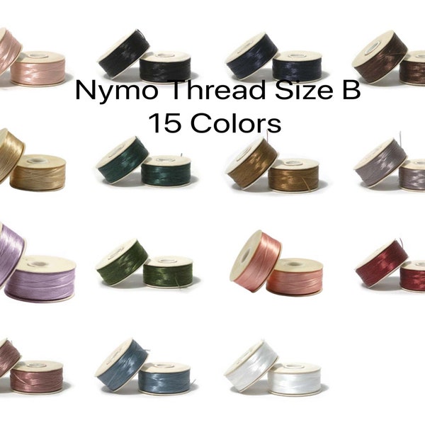 Nymo® Size B Thread, Bobbin, 16 Colors 72yds\67m.