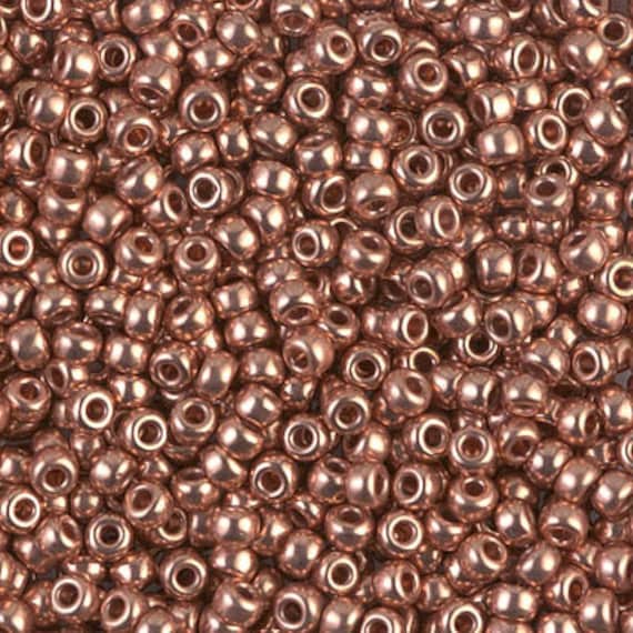 【Miyuki 】 8/0 Miyuki Seed Beads 5g, 10 G, Bright Copper Plated 187, Nickel