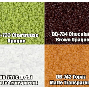 11/0 Miyuki Delica beads, DB733, DB734, DB741, DB742 - 5g, 10g
