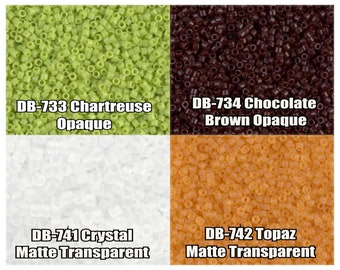 11/0 Miyuki Delica beads, DB733, DB734, DB741, DB742 - 5g, 10g