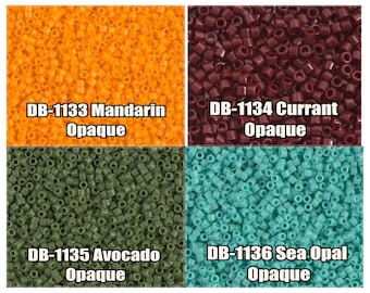 11/0 Miyuki Delica beads, DB1133, DB1134, DB1135, DB1136 - 5g, 10g