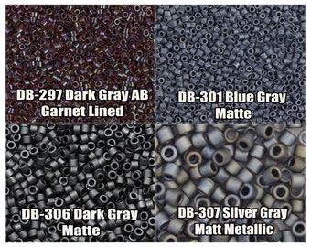 11/0 Miyuki Delica-pärlor, DB297, DB301, DB306, DB307 - 5g, 10g