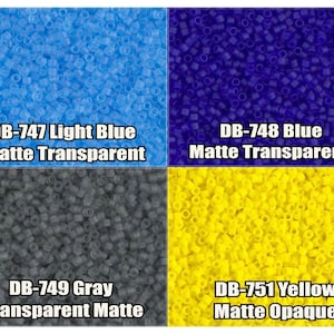 11/0 Miyuki Delica beads, DB747, DB748, DB749, DB751 - 5g, 10g