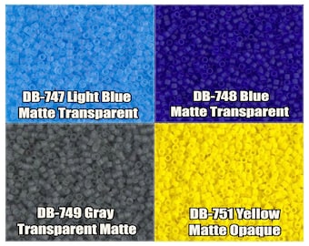 11/0 Miyuki Delica beads, DB747, DB748, DB749, DB751 - 5g, 10g