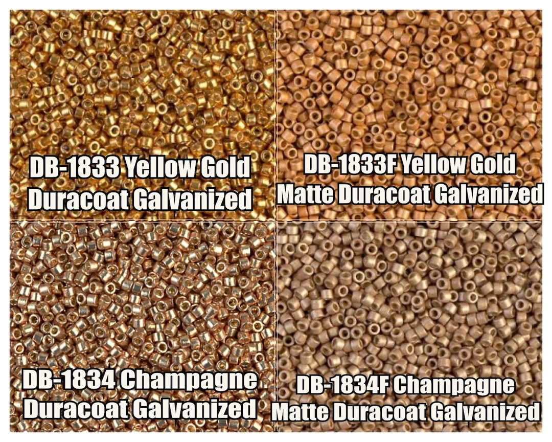 miyuki38 11/0 Miyuki Delica Beads, DB1833, DB1833F, DB1834, DB1834F - 5g
