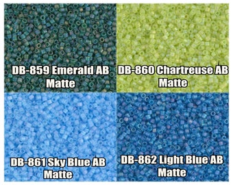 11/0 Miyuki Delica beads, DB859, DB860, DB861, DB862 - 5g, 10g