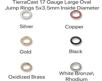 17 Gauge, Large Oval Jump Rings, 5x3.5mm (Inside Diameter), TierraCast, 20 or 50 Pcs. 6 Finishes