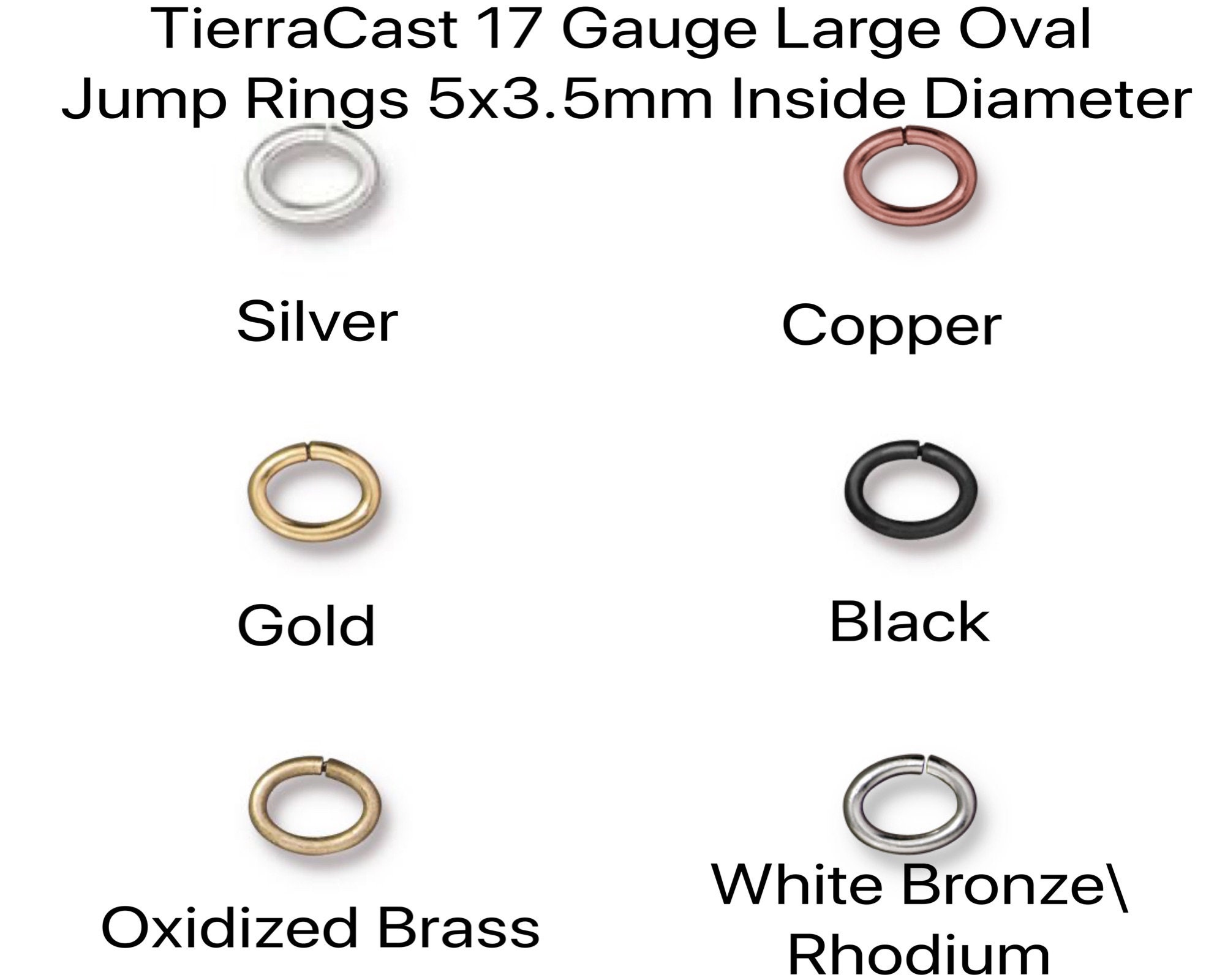 Bright Gold Heavy Duty Large Oval Jump Rings | TierraCast 17 Gauge