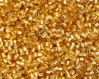 Cylin™ Beads 11/0, CY11-1200 Gold Silver Lined, 25g