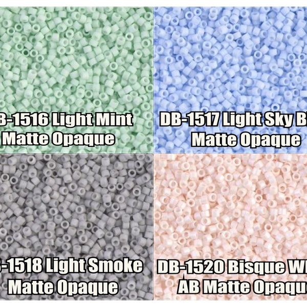 11/0 Miyuki Delica beads, DB1516, DB1517, DB1518, DB1520 - 5g, 10g