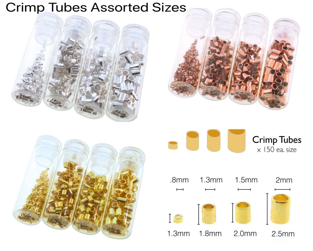 The Beadsmith® Assorted Silver Plated Crimp Tubes & Crimp Covers