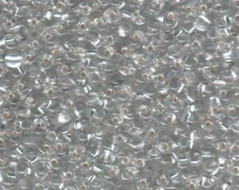 Miyuki Drop Beads 3.4mm, DP-0001, Transparent Silver Lined Crystal, 10g