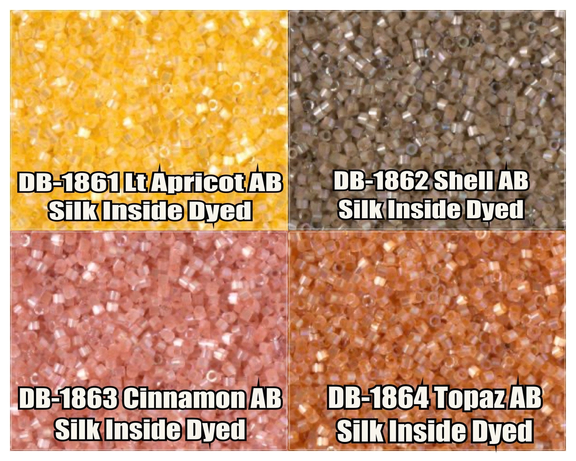 11/0 Miyuki Delica Beads, DB1861, DB1862, DB1863, DB1864 - 5g, 10g