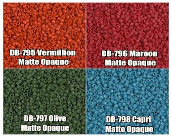 11/0 Miyuki Delica beads, DB795, DB796, DB797, DB798 - 5g, 10g