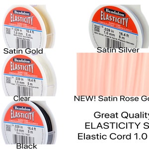 ELASTICITET, 1,0 mm elastiskt stretchsnöre, från Beadalon 5 färger