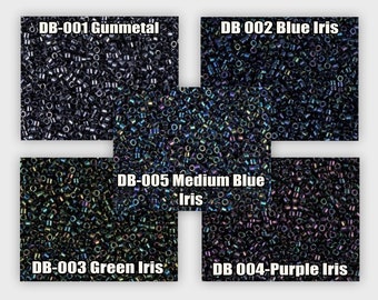 11/0 Miyuki Delica beads, DB001, DB002, DB003, DB004, DB005 - 5g