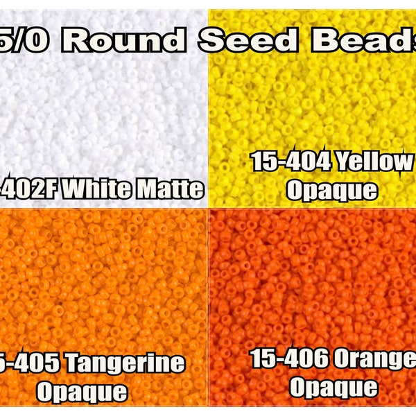 15/0 Miyuki Round Seed Beads or Rocailles. 8.2g tubes. 15-0402F, 15-0404, 15-0405, 15-0406
