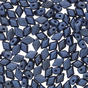 Mini perles gemduo, daim bleu métallisé, 5 g.