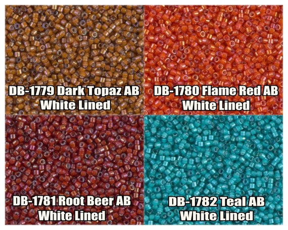 11/0 Miyuki Delica Beads, DB1779, DB1780, DB1781, DB1782 - 5g, 10g
