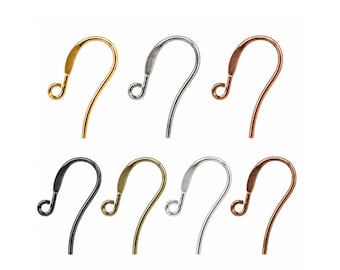 Stylish Ear Wires, French Earring Hooks, Earring Findings, Jewelry Making Supplies, 2 or 5 Pairs, Choice of 7 Finishes