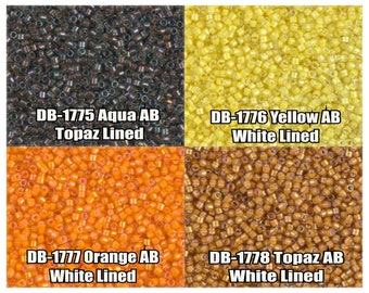 11/0 Miyuki Delica beads, DB1775, DB1776, DB1777, DB1778 - 5g, 10g