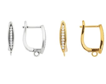 Pendientes de palanca con pavé marquesa, 1 par