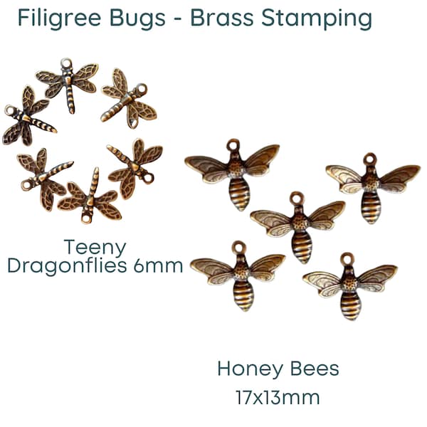 Filigree Collection, Bugs, Bees and Dragonflies, Charms, Dangles, Earrings