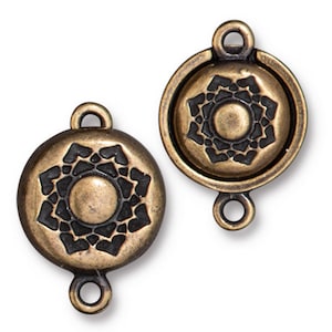 Bestselling LOTUS Magnetic Clasp, Very Secure, TierraCast, 4 Finishes Oxidized Brass 1 Set