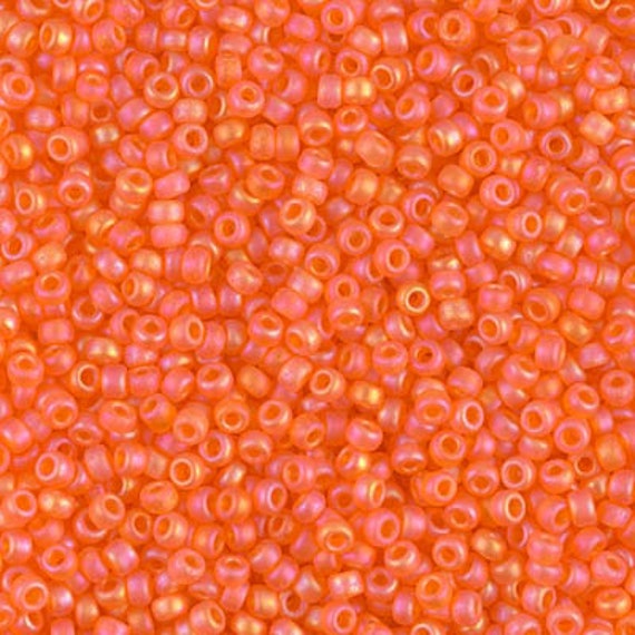 11-138F, Miyuki 22g Matte Tr Orange 11-138F, Miyuki 22g Matte Tr Orange
