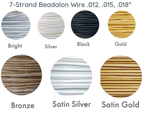 7 Strand Stainless Steel Bead Stringing Wire, .015 in (0.38 mm