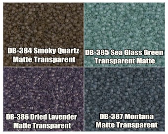 11/0 Miyuki Delica beads, DB384, DB385, DB386, DB387 - 5g, 10g
