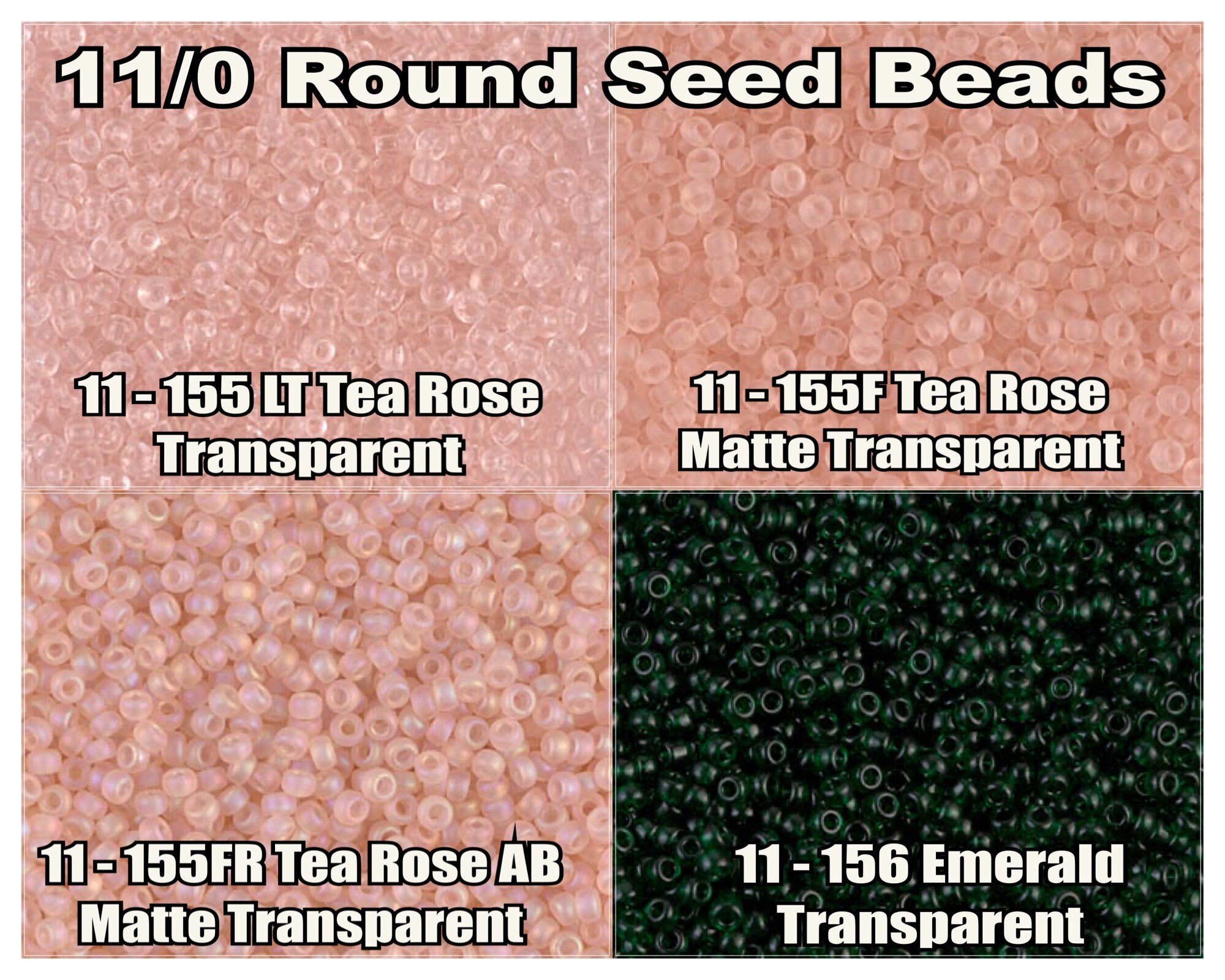 11-155F, Miyuki 22g Matte Transparent Tea Rose 11-155F, Miyuki 22g Matte Transparent Tea Rose