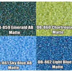 11/0 Miyuki Delica beads, DB859, DB860, DB861, DB862 - 5g, 10g