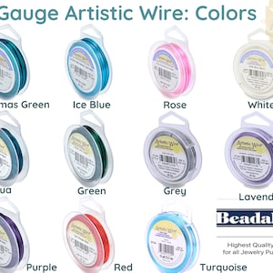 20 Gauge, Artistic Wire, by Beadalon, 25' or 15 yd. 11 Gorgeous, Vibrant Colors for Wire Wrapping, Beading image 1