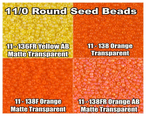 11-138F, Miyuki 22g Matte Tr Orange 11-138F, Miyuki 22g Matte Tr Orange