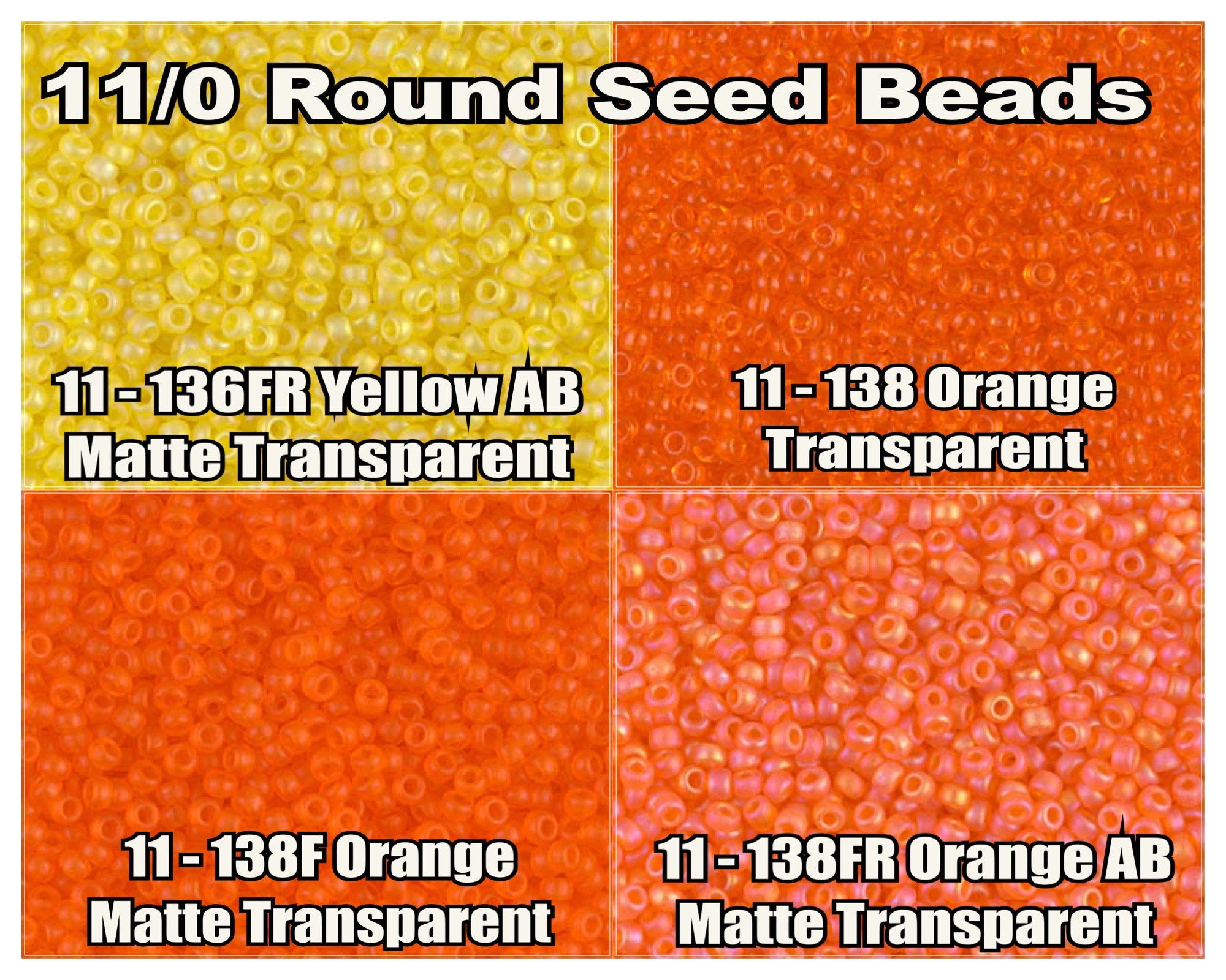 11-138F, Miyuki 22g Matte Tr Orange 11-138F, Miyuki 22g Matte Tr Orange