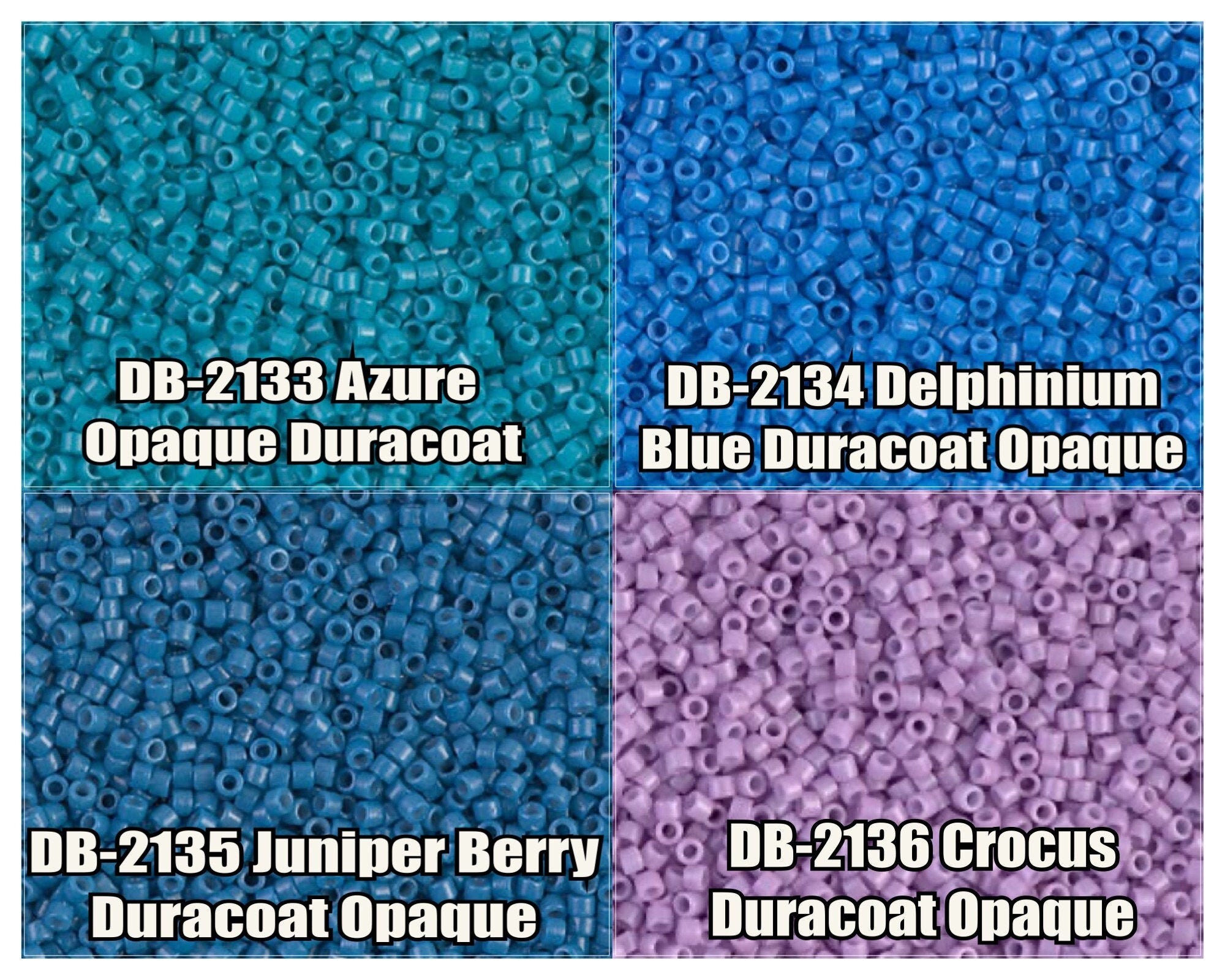Miyuki Delica 11/0 Seed Beads - Duracoat Opaque Azure DB2133 5 Gram Tube